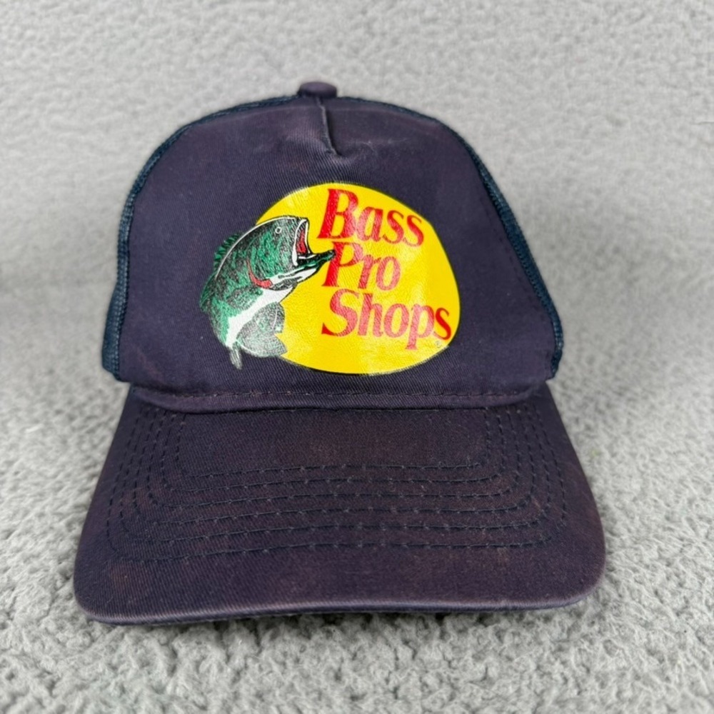 Bass Pro Shops Cap Unisex Blue Trucker Cap Mesh Snapback Fishing Outdoor Preppy